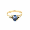 Bague or jaune, saphir et diamants