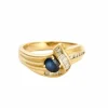 Bague or jaune, saphir et diamants