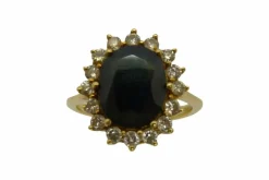 Bague or, jaune saphir et diamants