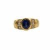 Bague or jaune saphir et diamants