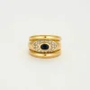 Bague or jaune saphir et diamants