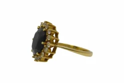 Bague or, jaune saphir et diamants