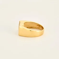 Bague or jaune saphir rose diamants