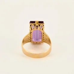 Bague or jaune saphir teal