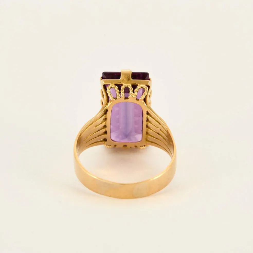 Bague or jaune saphir teal