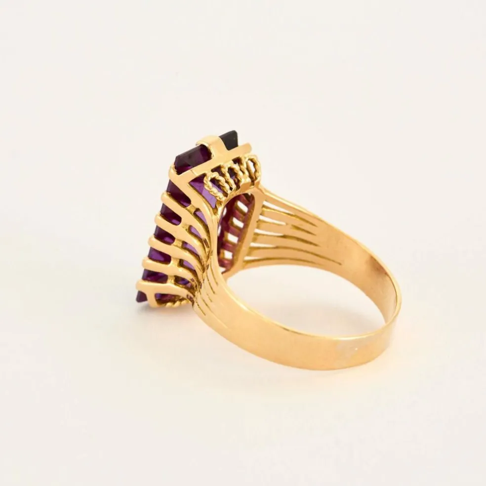 Bague or jaune saphir teal
