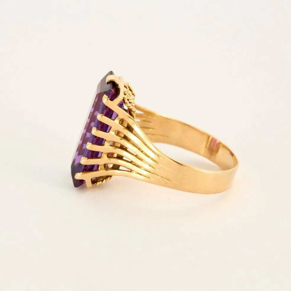 Bague or jaune saphir teal