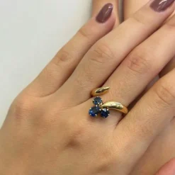 Bague Or jaune Saphirs