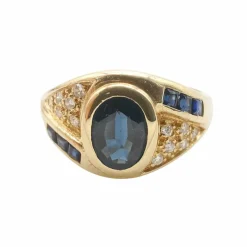 Bague or jaune saphirs & diamants