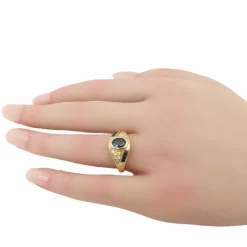 Bague or jaune saphirs & diamants