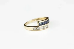 Bague Or jaune Saphirs Diamants