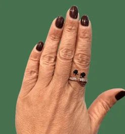 Bague or jaune saphirs diamants
