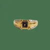 Bague or jaune saphirs et diamants