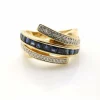 Bague or jaune saphirs et diamants