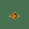 Bague or jaune sertie de diamants et une citrine
