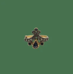 Bague or jaune sertie de saphir
