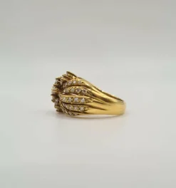 Bague or jaune sertie de diamants