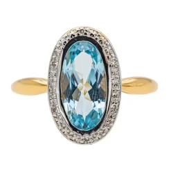 Bague Or jaune Topaze, Diamant
