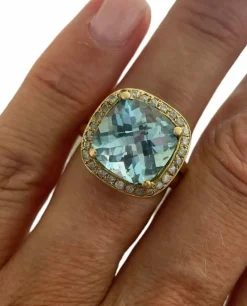 Bague or jaune Topaze Diamants