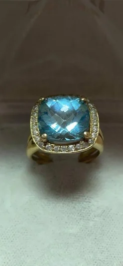 Bague or jaune Topaze Diamants