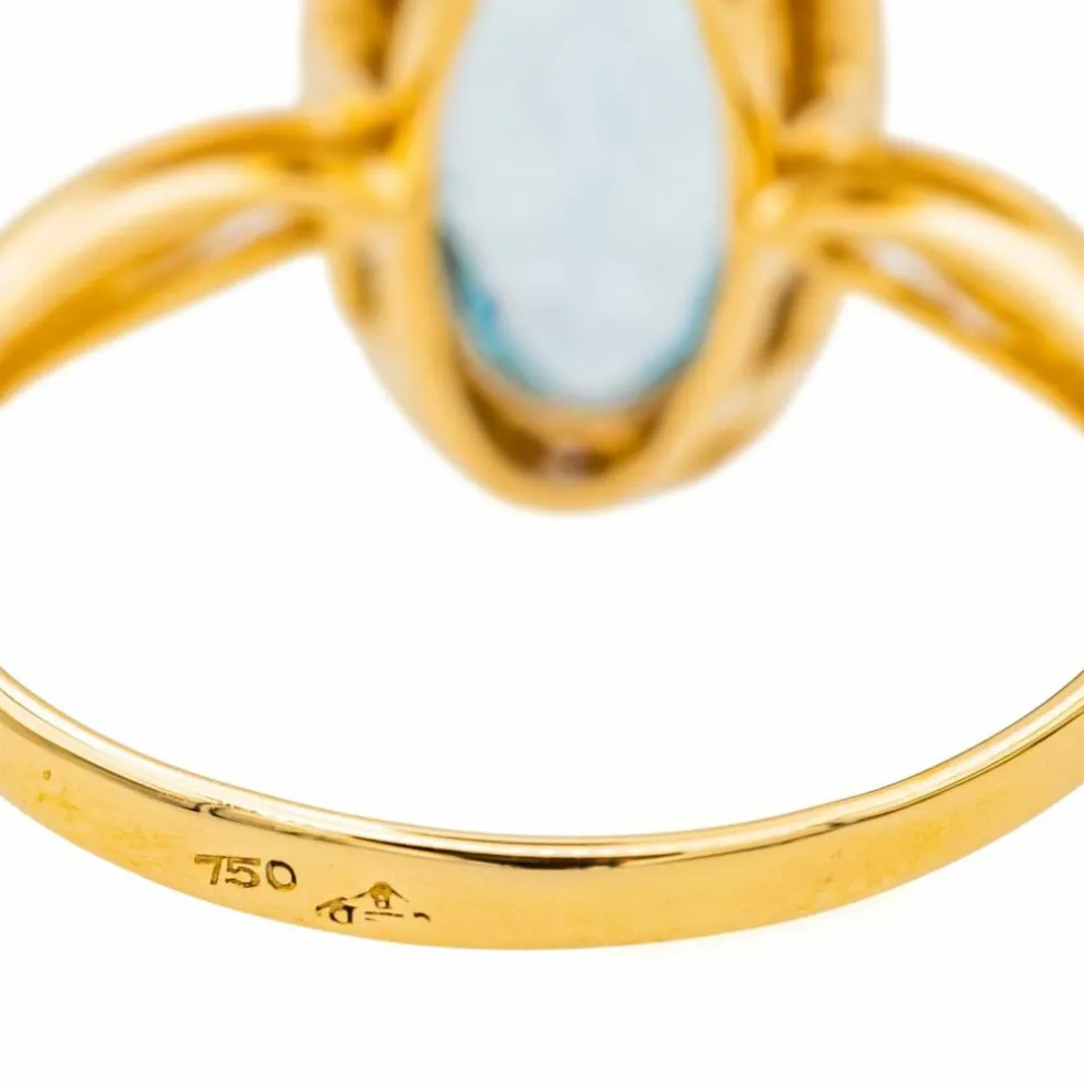 Bague Or jaune Topaze, Diamant