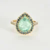 Bague or jaune, tourmaline, saphirs, diamants