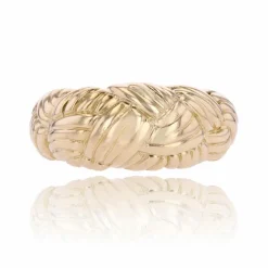 Bague or jaune tressé