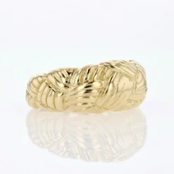 Bague or jaune tressé