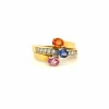 Bague Or Jaune, Trilogie Saphirs & Diamants