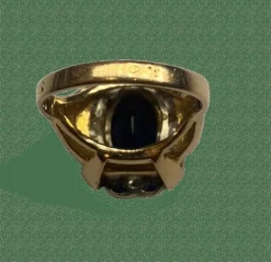 BAGUE OR 18K SAPHIRS ET DIAMANTS (T.50)