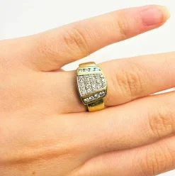 Bague Or Pavage Diamants