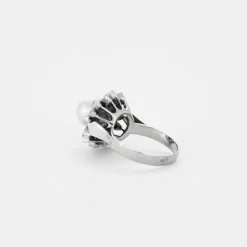 Bague or perle de culture et diamants