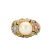 Bague Or Perle Fleurs