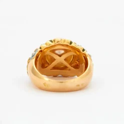 Bague Or Perle Fleurs