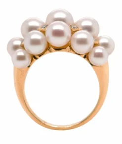Bague Or Perles et Diamants