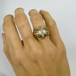 Bague Or Platine 4 Diamants