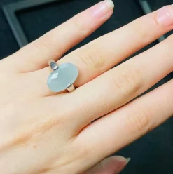 Bague Or Quartz Vert d'Eau