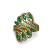Bague or rose 8 emeraudes et 126 diamants