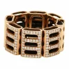 Bague or rose caoutchouc diamants