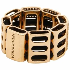 Bague or rose caoutchouc diamants