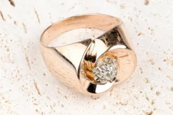 Bague or rose diamant