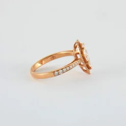 Bague or rose Diamant Poire