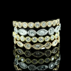 Bague or rose diamants