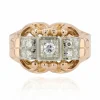 Bague or rose diamants ancienne