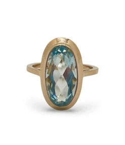 Bague or rose et Aigue-Marine 5 ct