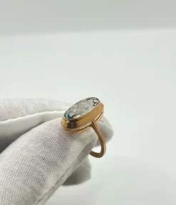 Bague or rose et Aigue-Marine 5 ct