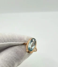 Bague or rose et Aigue-Marine 5 ct