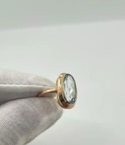 Bague or rose et Aigue-Marine 5 ct