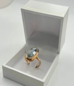 Bague or rose et Aigue-Marine 5 ct