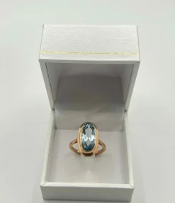 Bague or rose et Aigue-Marine 5 ct